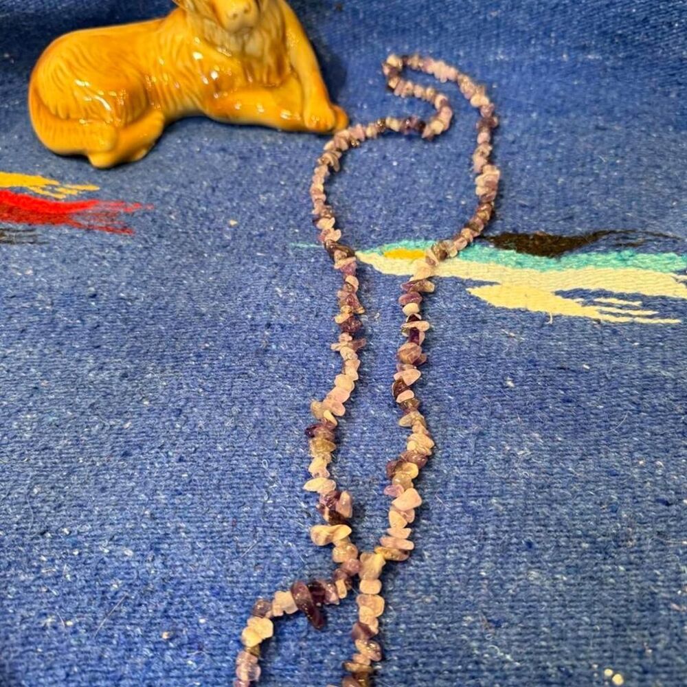 Amethyst gemstone chip necklace